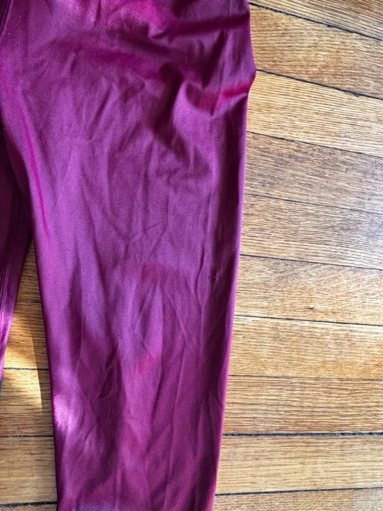 Victoria's Secret Maroon and Black Athletic Leggings with Pink Hem Accent SP - Picture 4 of 10